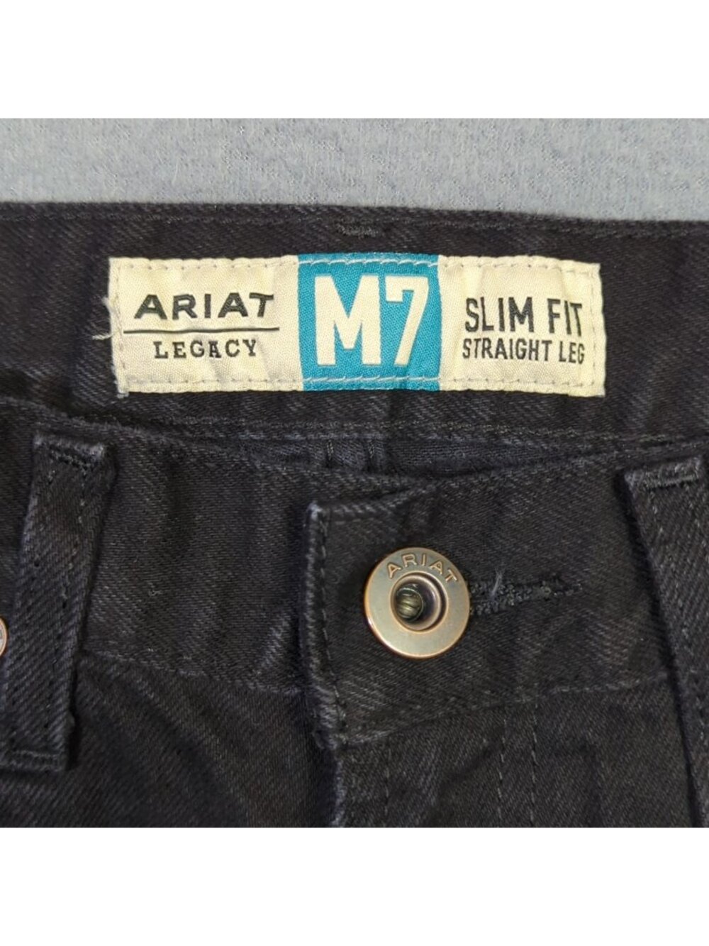 Ariat Jeans Men's 30x36 Fits 29x35 Black M7 Slim Legacy Straight Western Cowboy - Picture 8 of 12